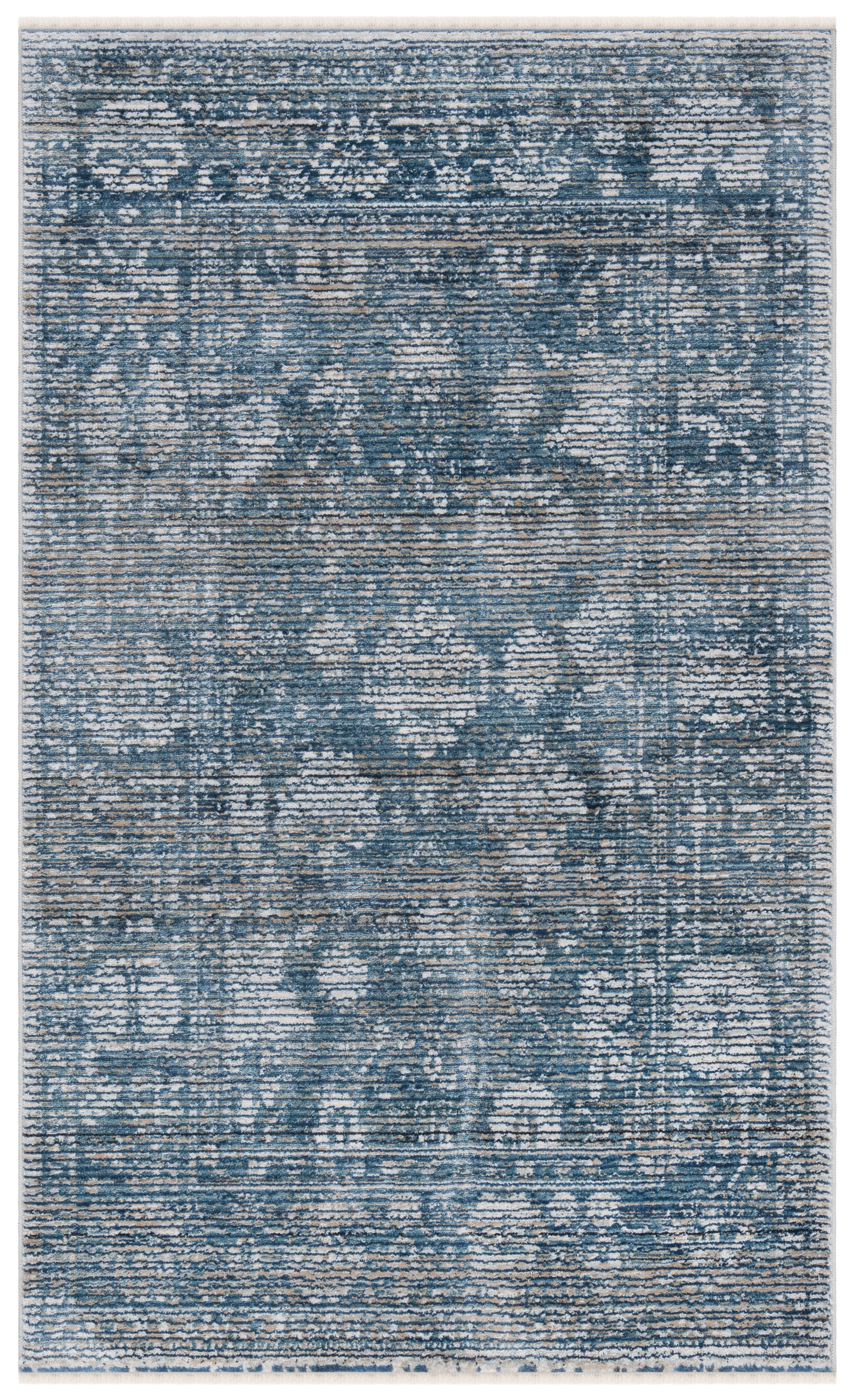 Tapis de salon interieur en bleu & ivoire, 122 x 183 cm Tapis de salon interieur en bleu & ivoire, 122 x 183 cm