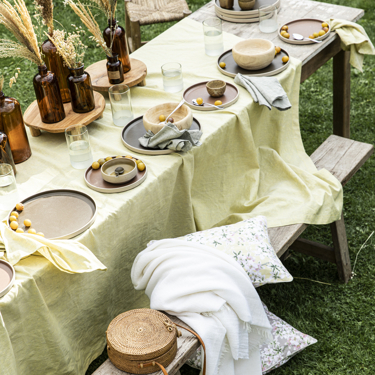 Nappe en lin vert 190x250 Nappe en lin vert 190x250