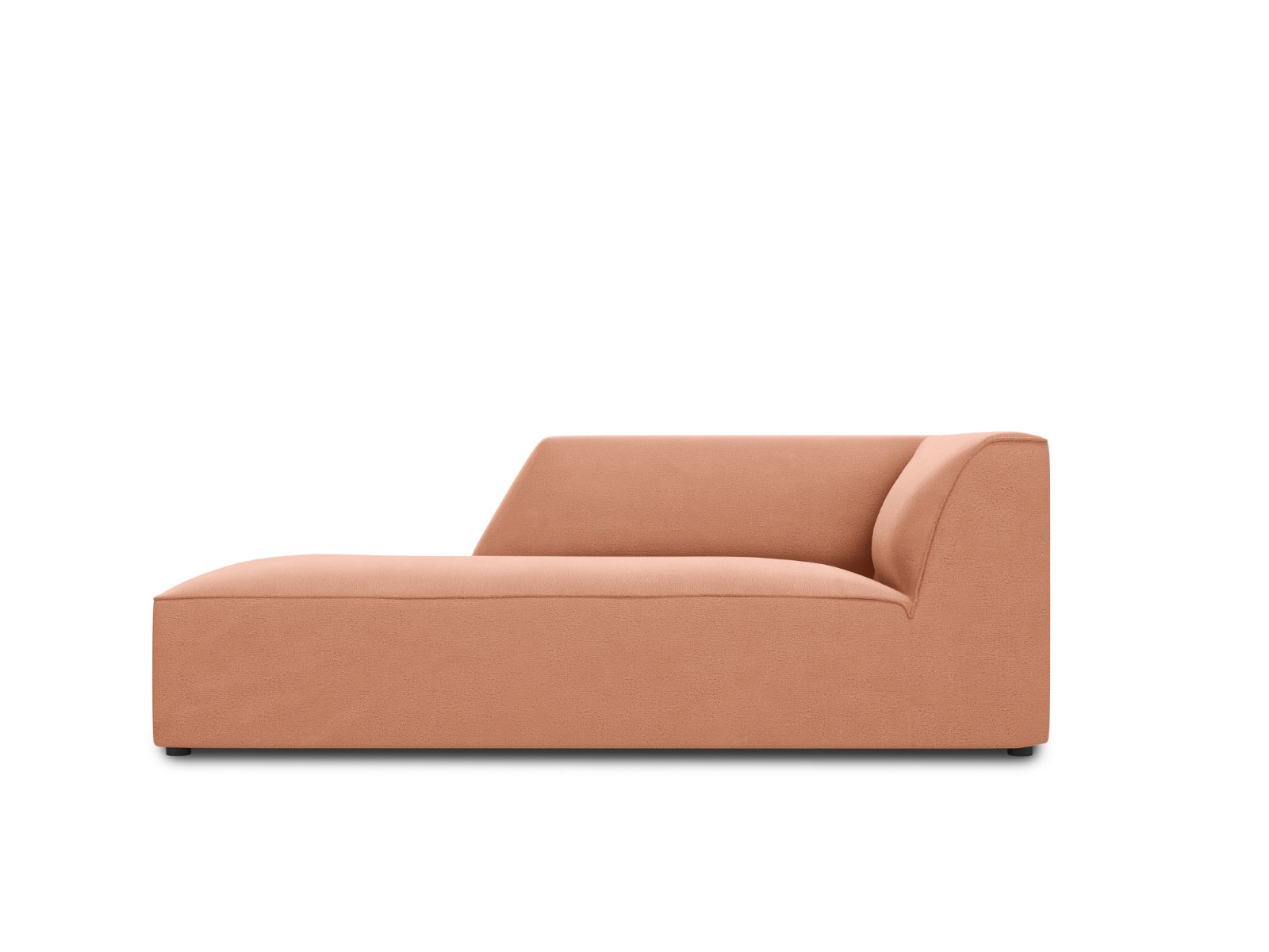 Méridienne gauche 1 place en tissu velours rose