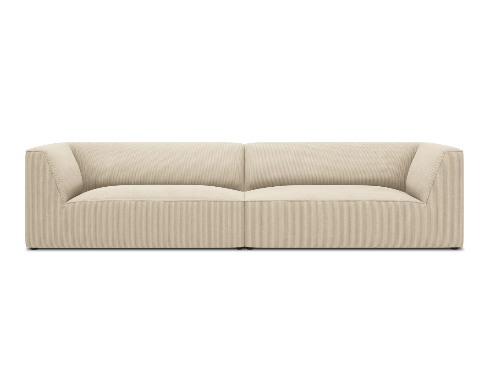 Canapé 4 places en tissu velours côtelé beige clair