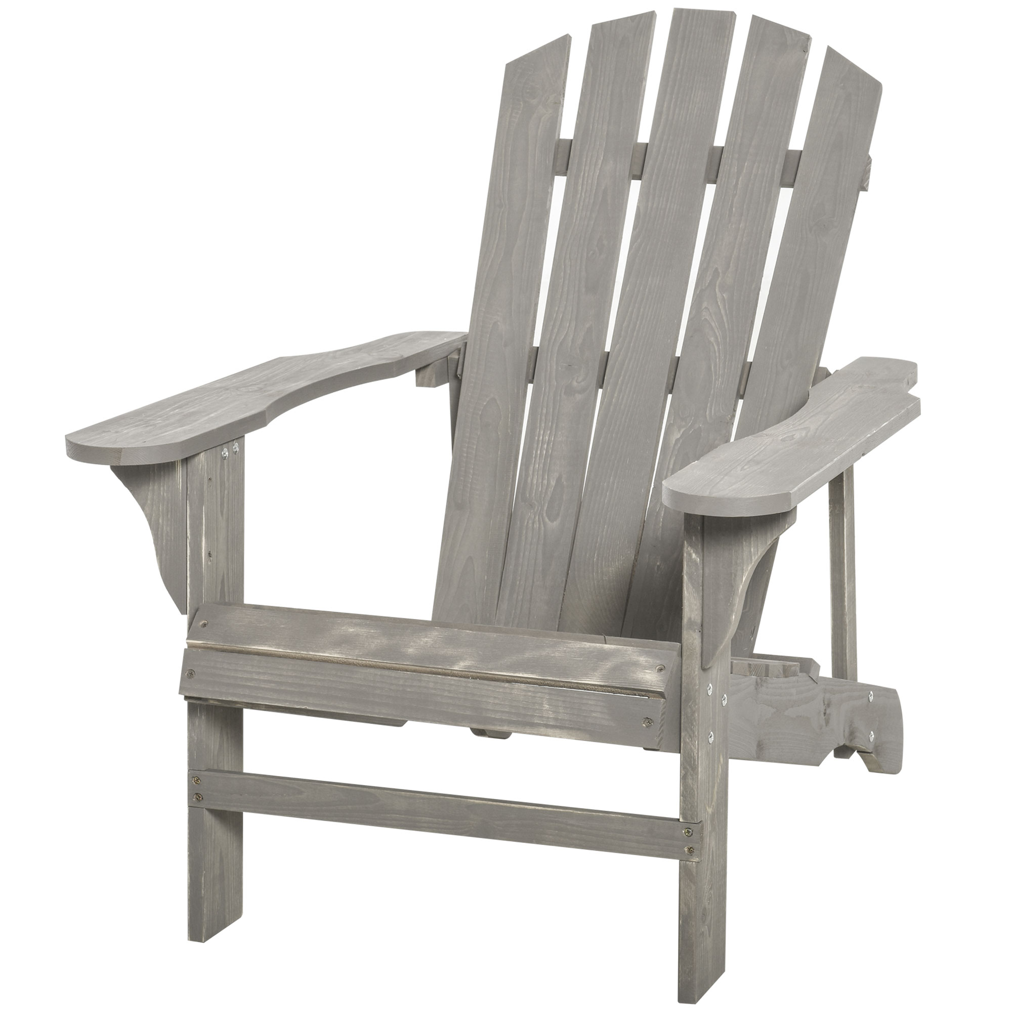 Fauteuil de jardin Adirondack bois sapin gris effet vieilli