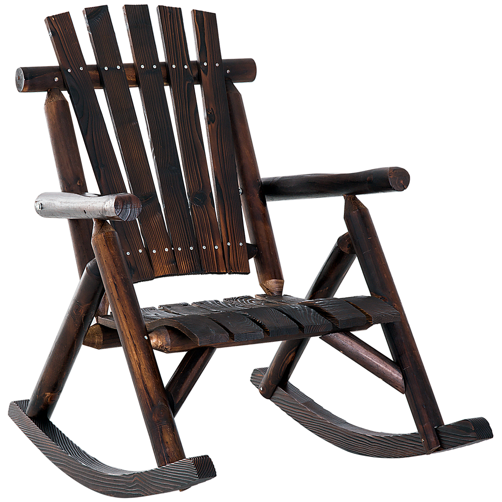 fauteuil de jardin adirondack à bascule sapin traité carbonisation