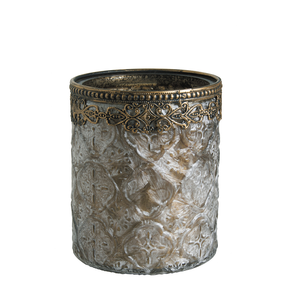 Photophore vase brun givré moyen modèle Photophore vase brun givré moyen modèle