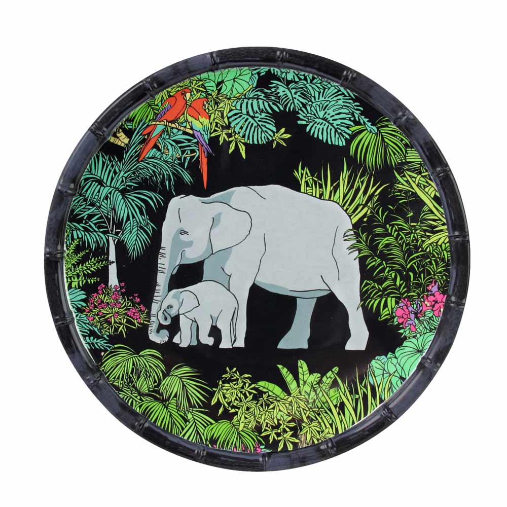 petite assiette en mélamine décorée d'animaux de la jungle ø 23 cm