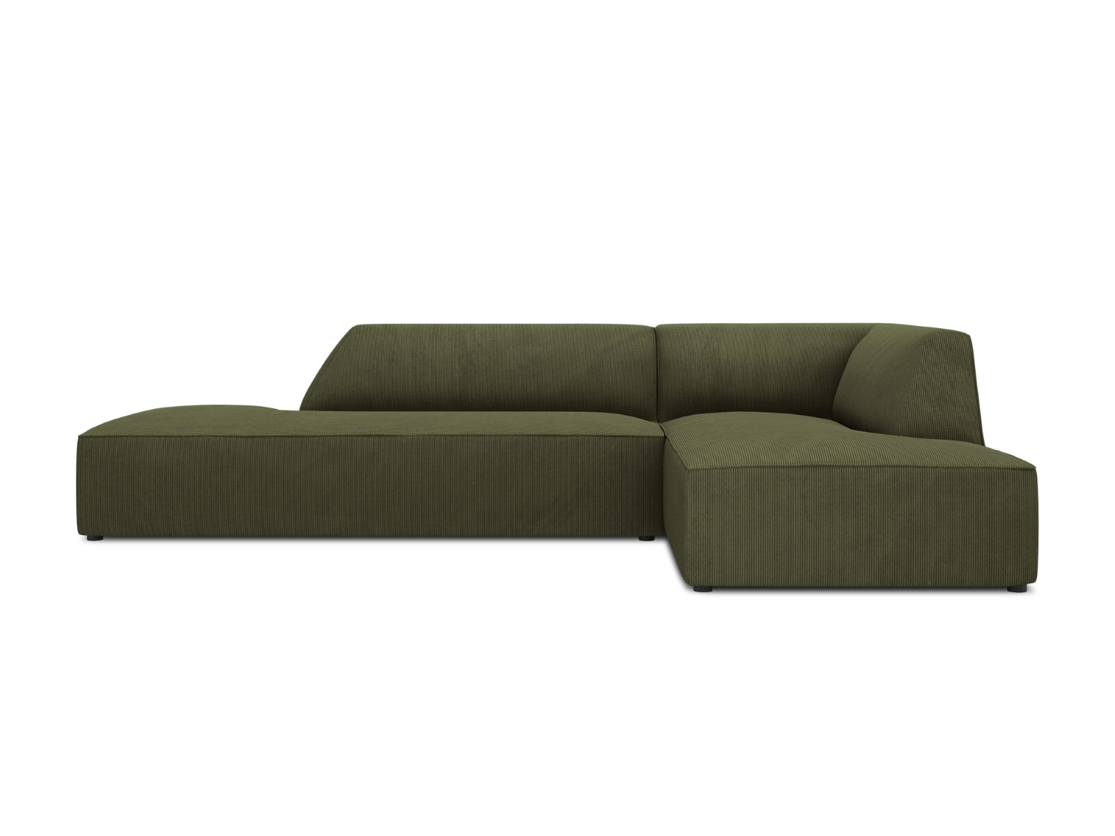 Canapé d'angle 4 places Tissu Confort Vert