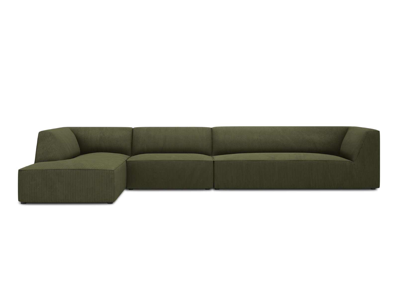 Canapé d'angle 5 places Tissu Confort Vert