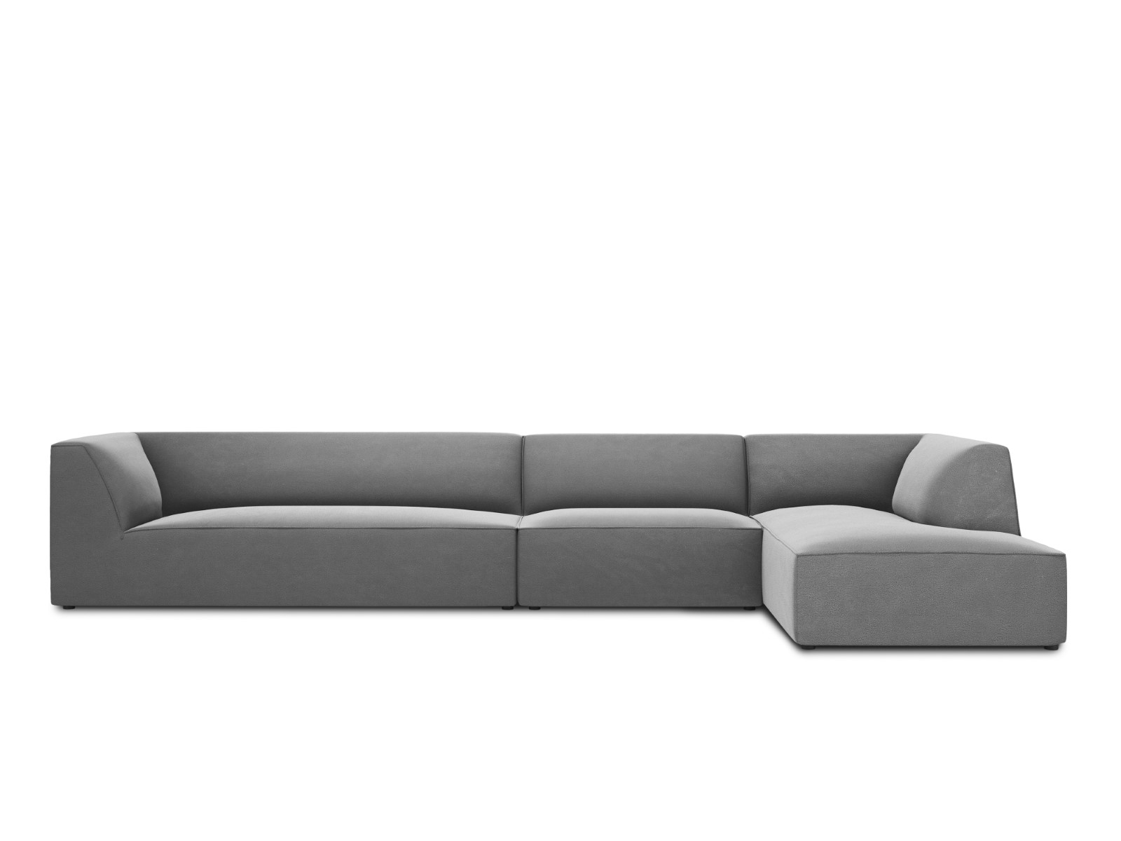 Canapé d'angle 5 places velours gris