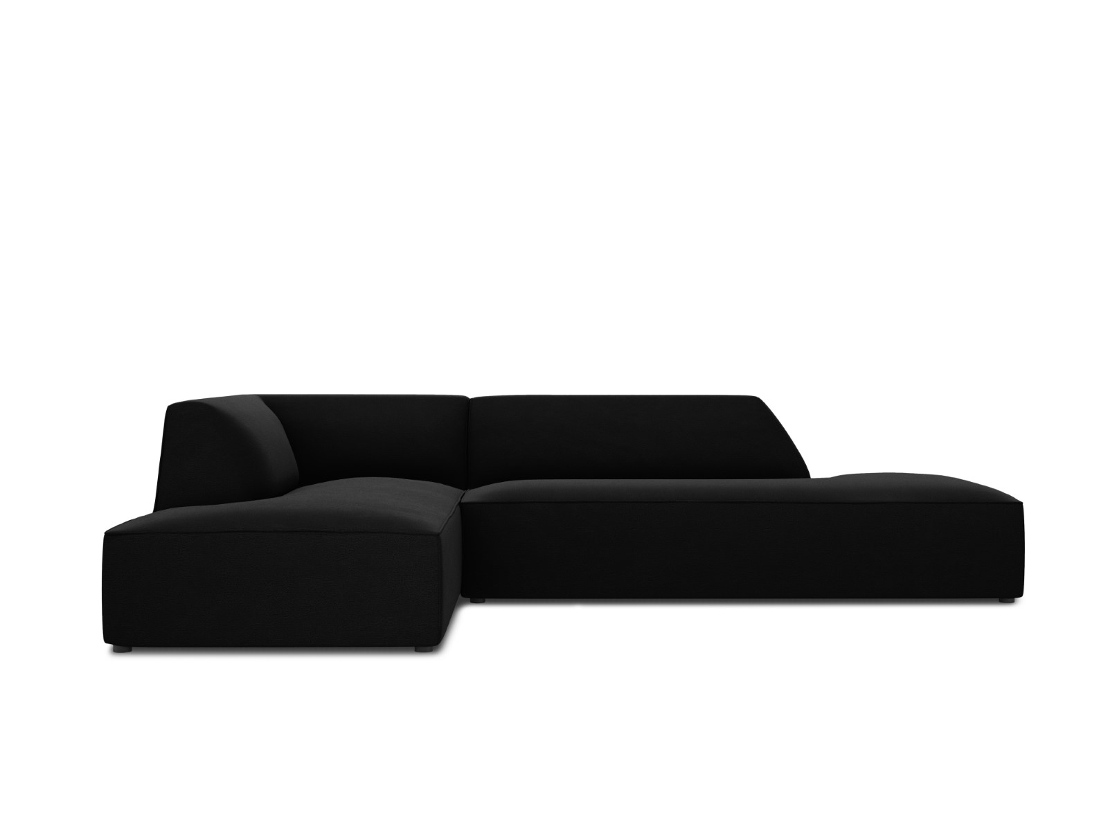 Canapé d'angle 4 places Noir Tissu Confort Promotion