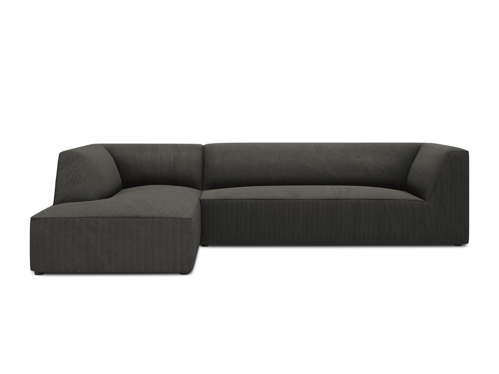Canapé d'angle gauche tissu structuré gris foncé 4 places Canapé d'angle gauche tissu structuré gris foncé 4 places