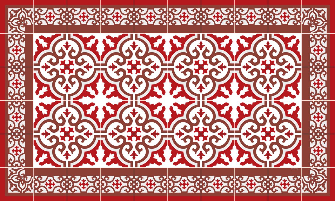 Tapis vinyle carreaux de ciment Simone 200x120cm Tapis vinyle carreaux de ciment Simone 200x120cm
