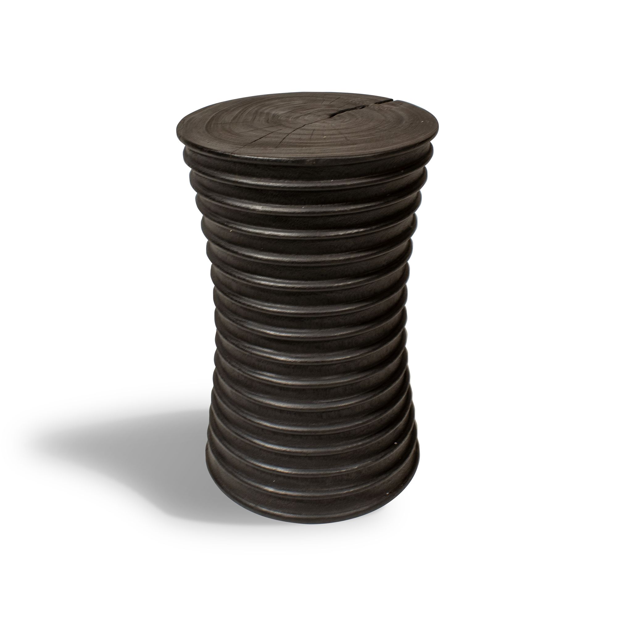 Meuble d’appoint en bois d’acacia brûlé
