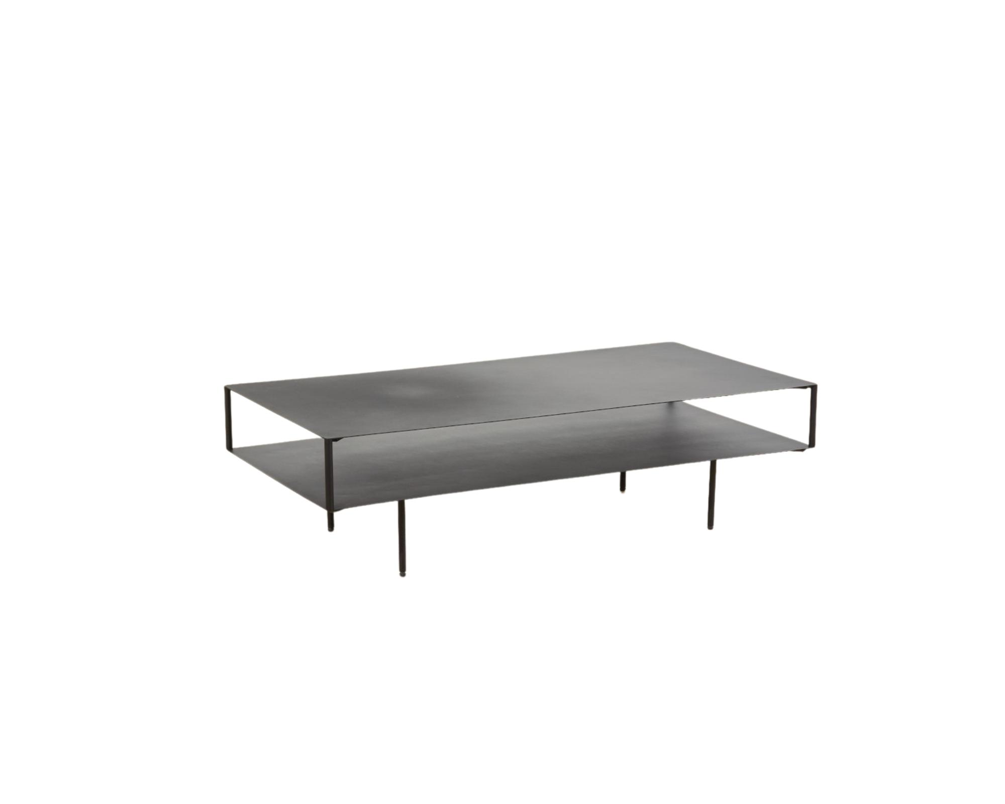 Table basse double plateau rectangle métal