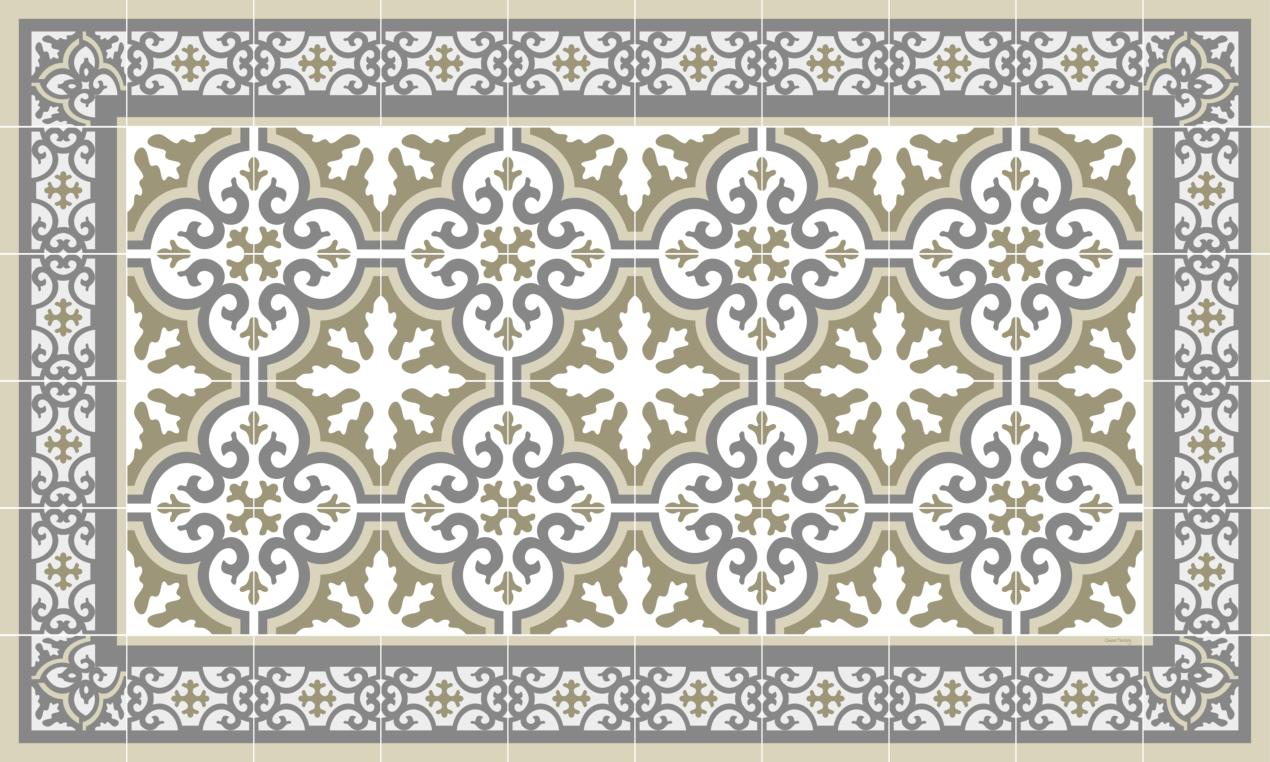 Tapis vinyle carreaux de ciment Simone 200x120cm Tapis vinyle carreaux de ciment Simone 200x120cm