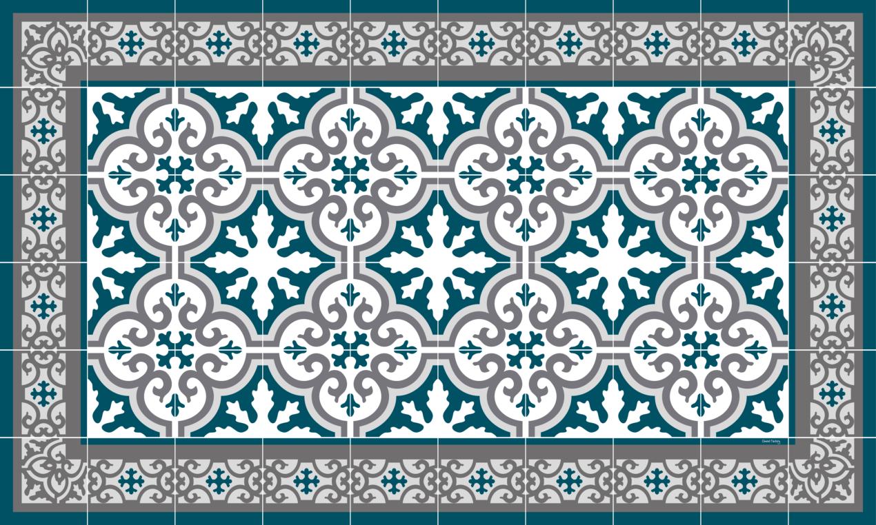 Tapis vinyle carreaux de ciment Simone 240x140cm Tapis vinyle carreaux de ciment Simone 240x140cm