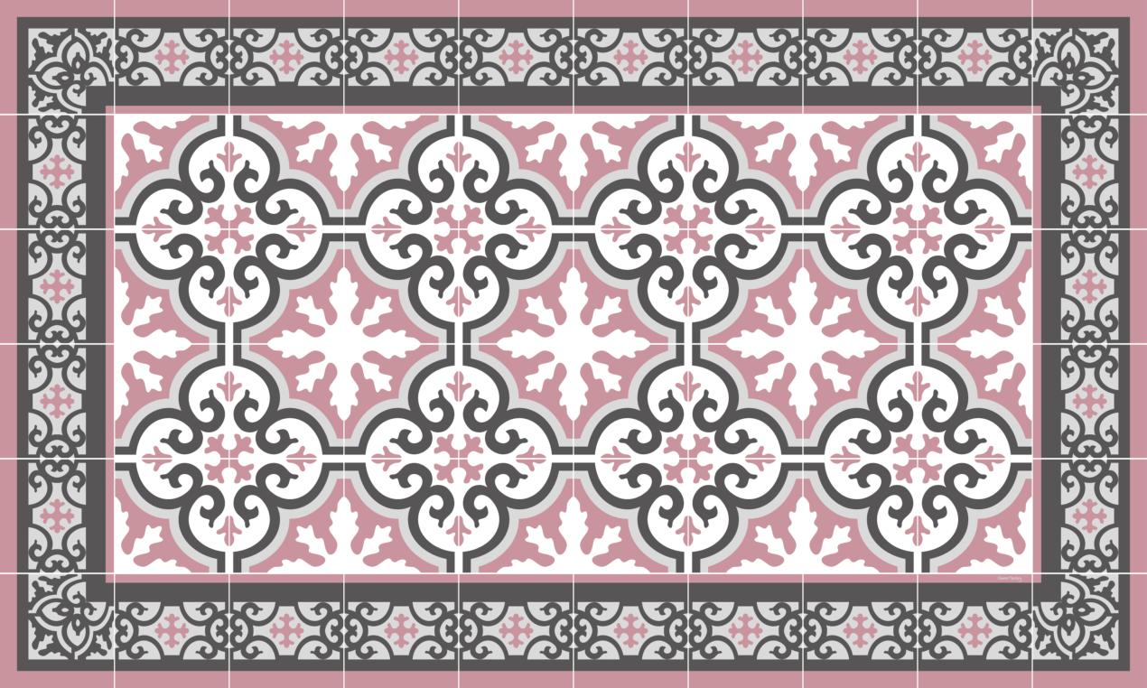Tapis vinyle carreaux de ciment Simone 120x80cm Tapis vinyle carreaux de ciment Simone 120x80cm