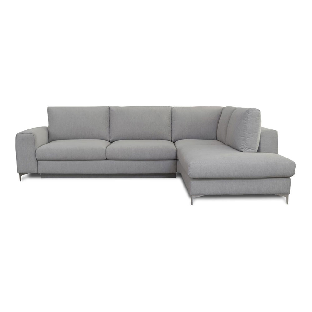 Canapé d'angle 4 places Gris Tissu Design Confort