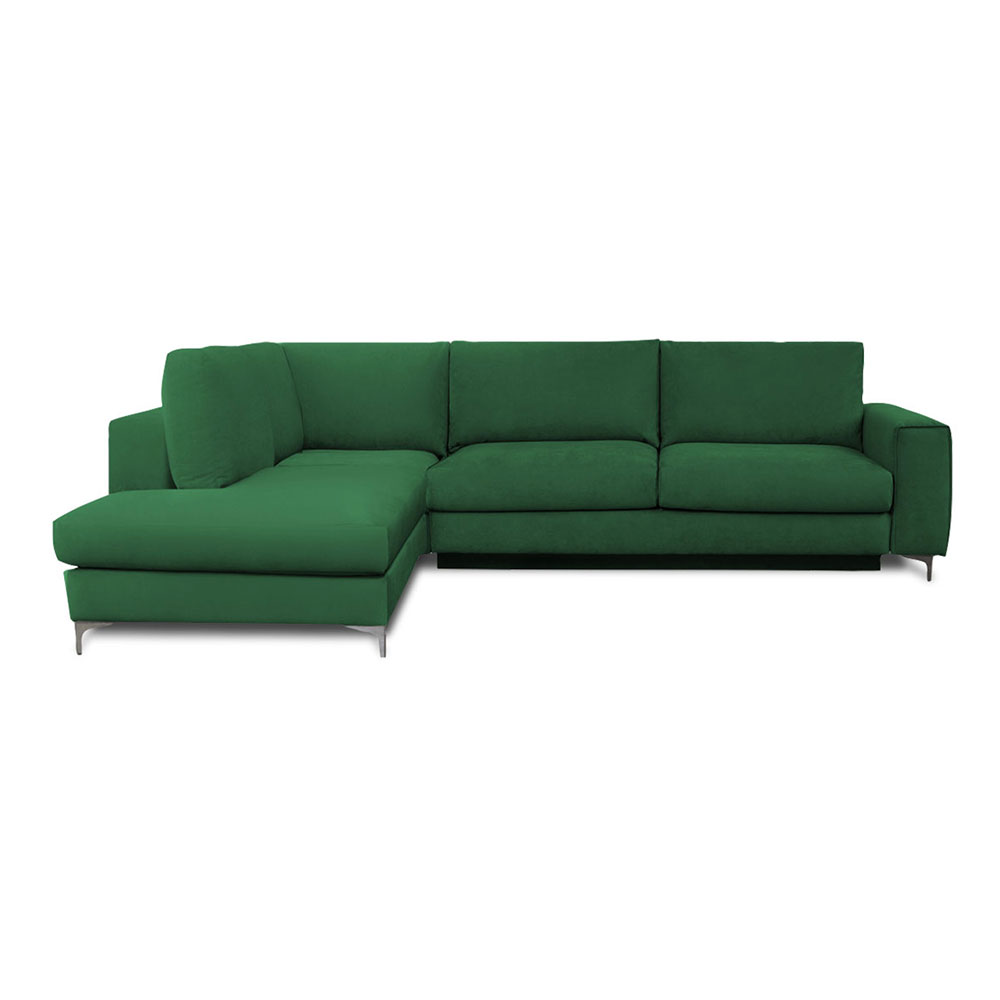Canapé d'angle 4 places Tissu Design Confort Vert