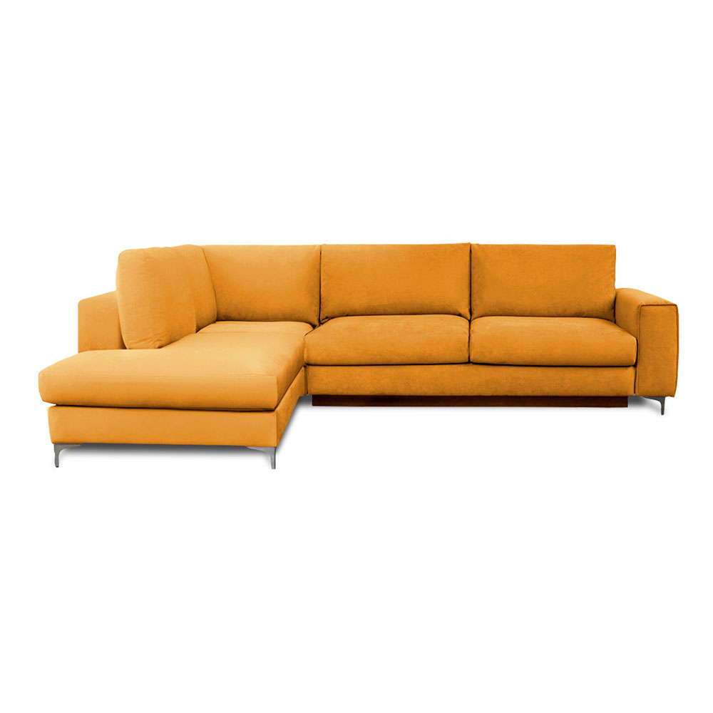 Canapé d'angle 4 places Jaune Tissu Design Confort