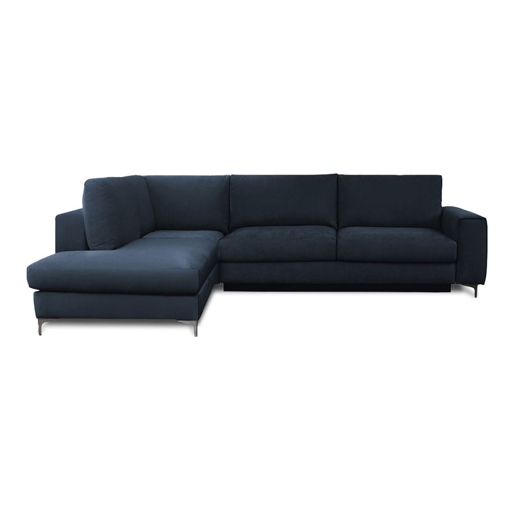 Canapé d'angle 4 places Bleu Tissu Design Confort