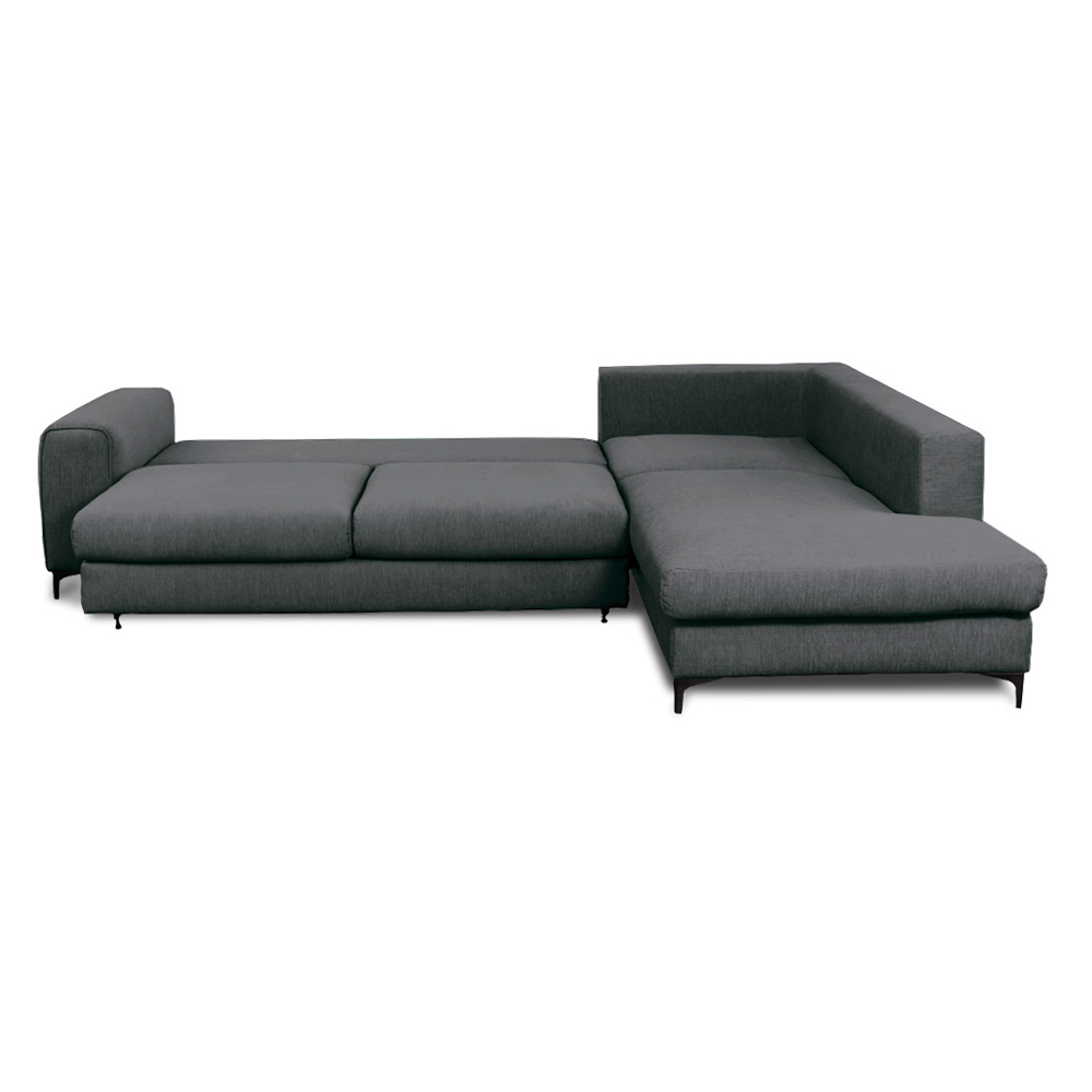 Canapé 4 places tissu angle droit gris foncé - Vue supplémentaire 2