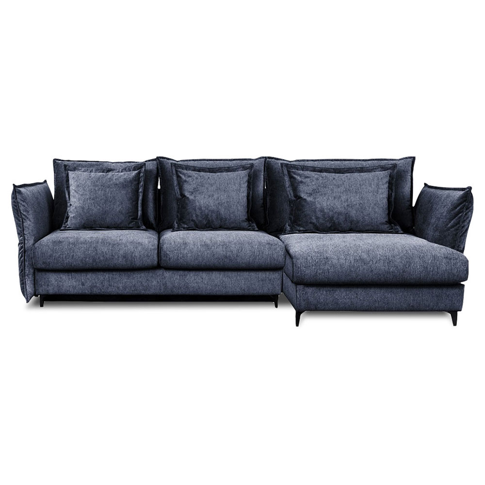 Canapé d'angle 3 places Bleu Tissu Design Confort Promotion