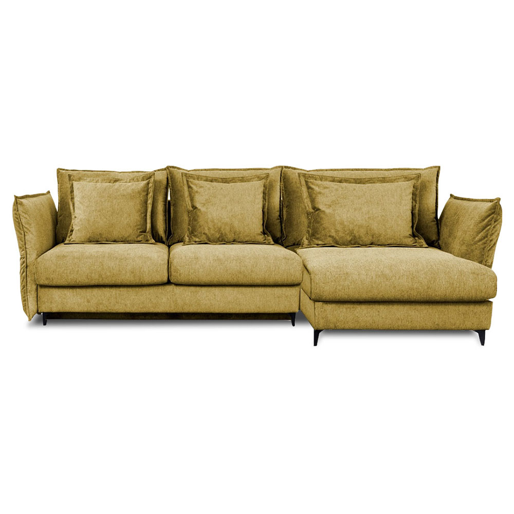 Canapé d'angle 3 places Jaune Tissu Design Confort