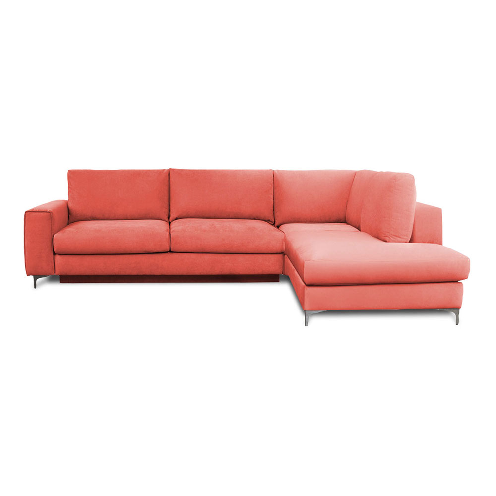 Canapé d'angle 4 places Rose Tissu Design Confort