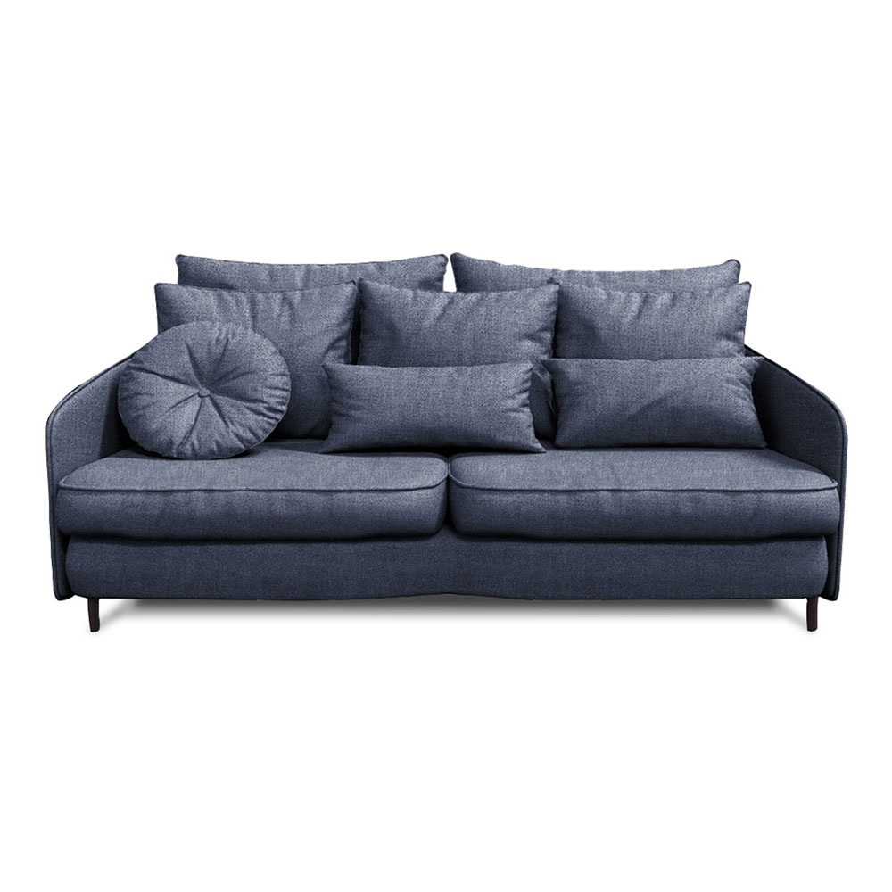 Canapé droit 3 places Bleu Tissu Design Confort Promotion