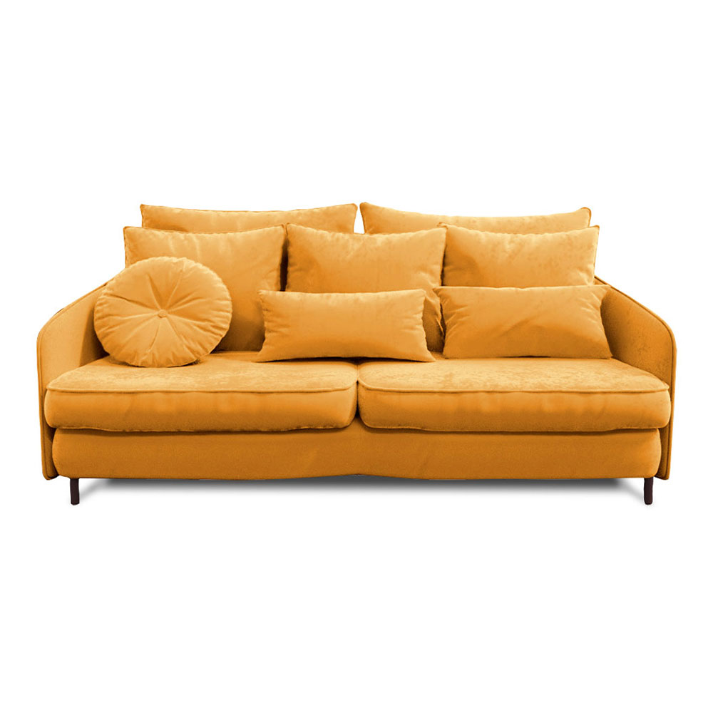 Canapé droit 3 places Jaune Tissu Design Confort Promotion