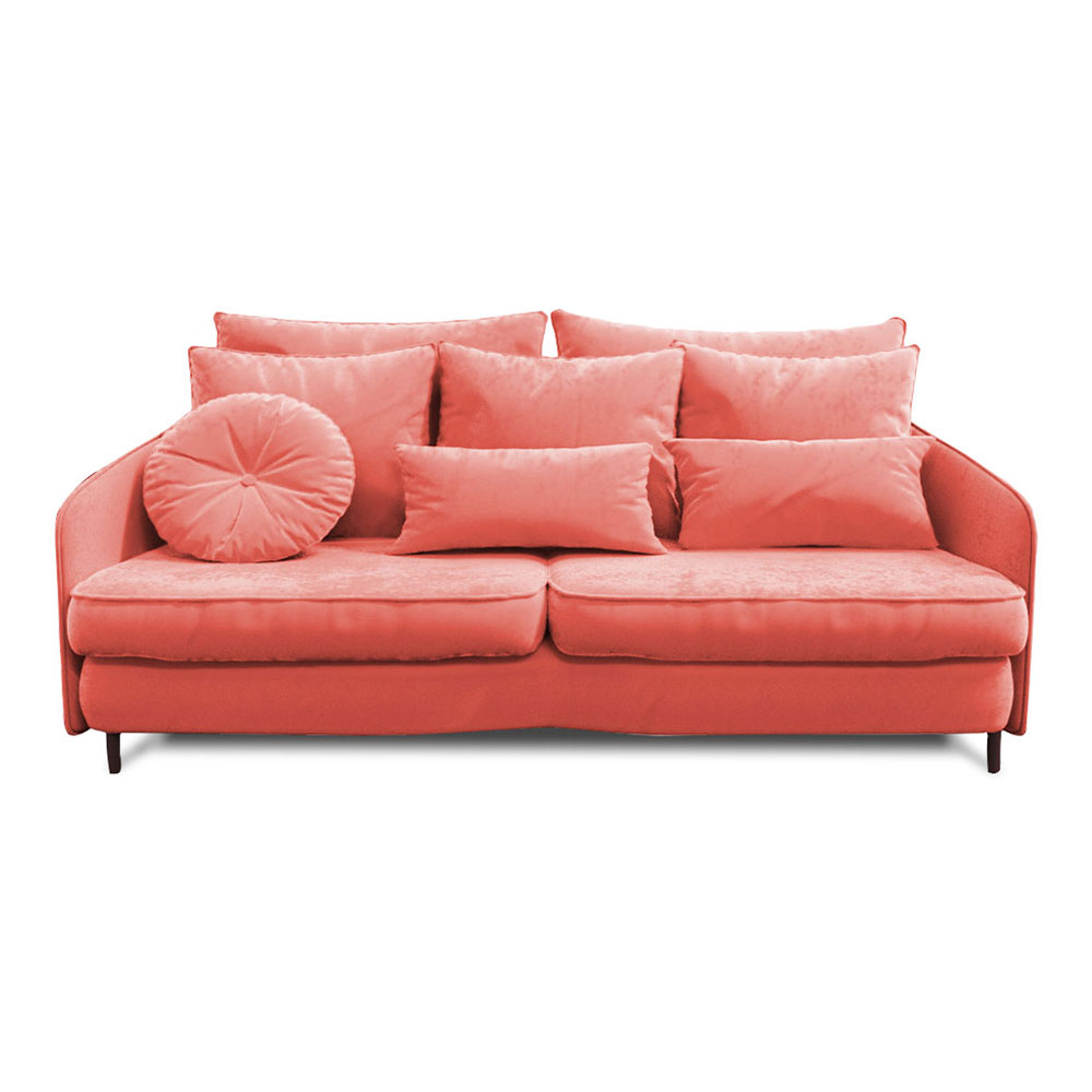 Canapé droit 3 places Rose Tissu Design Confort Promotion