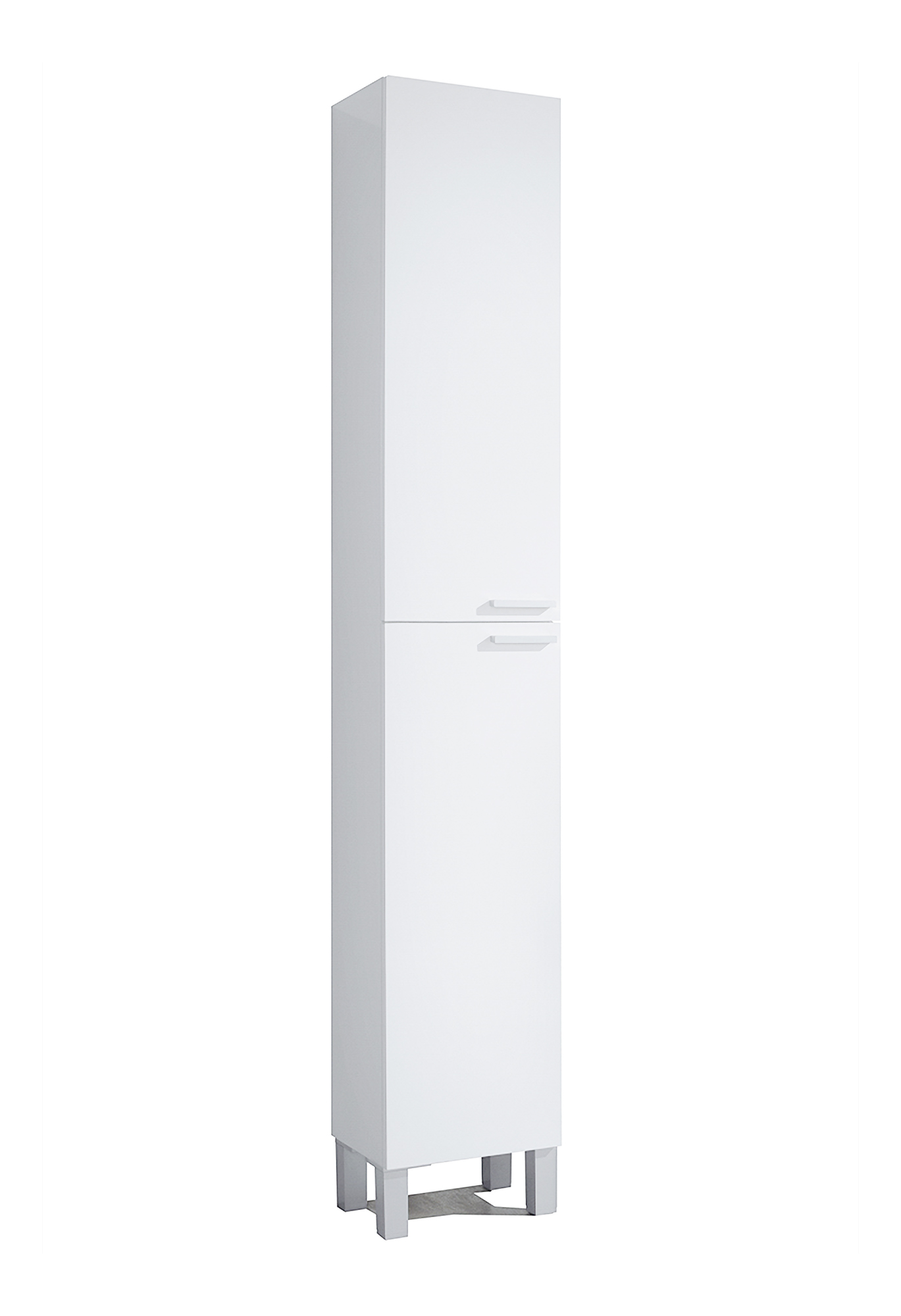 armoire à colonnes effet bois blanc brillant 188x25 cm