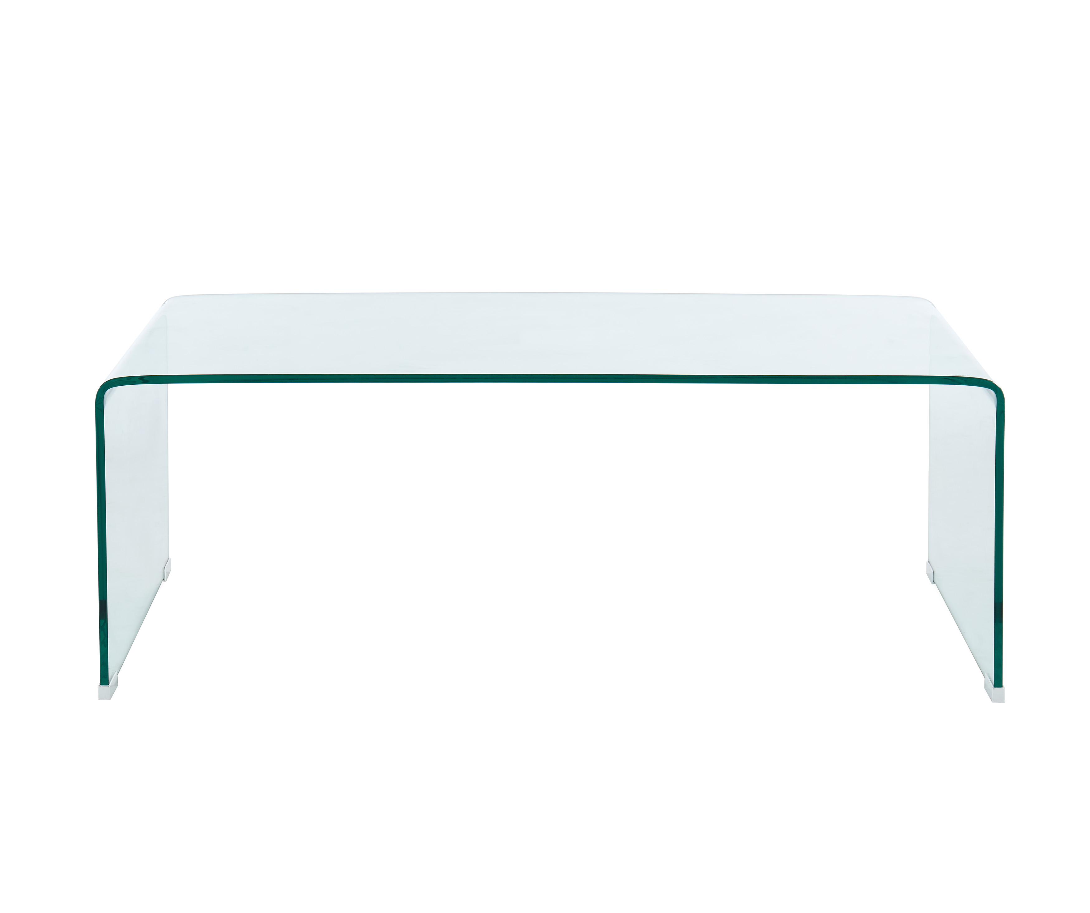 Table basse   verre courbé  120cm transparent