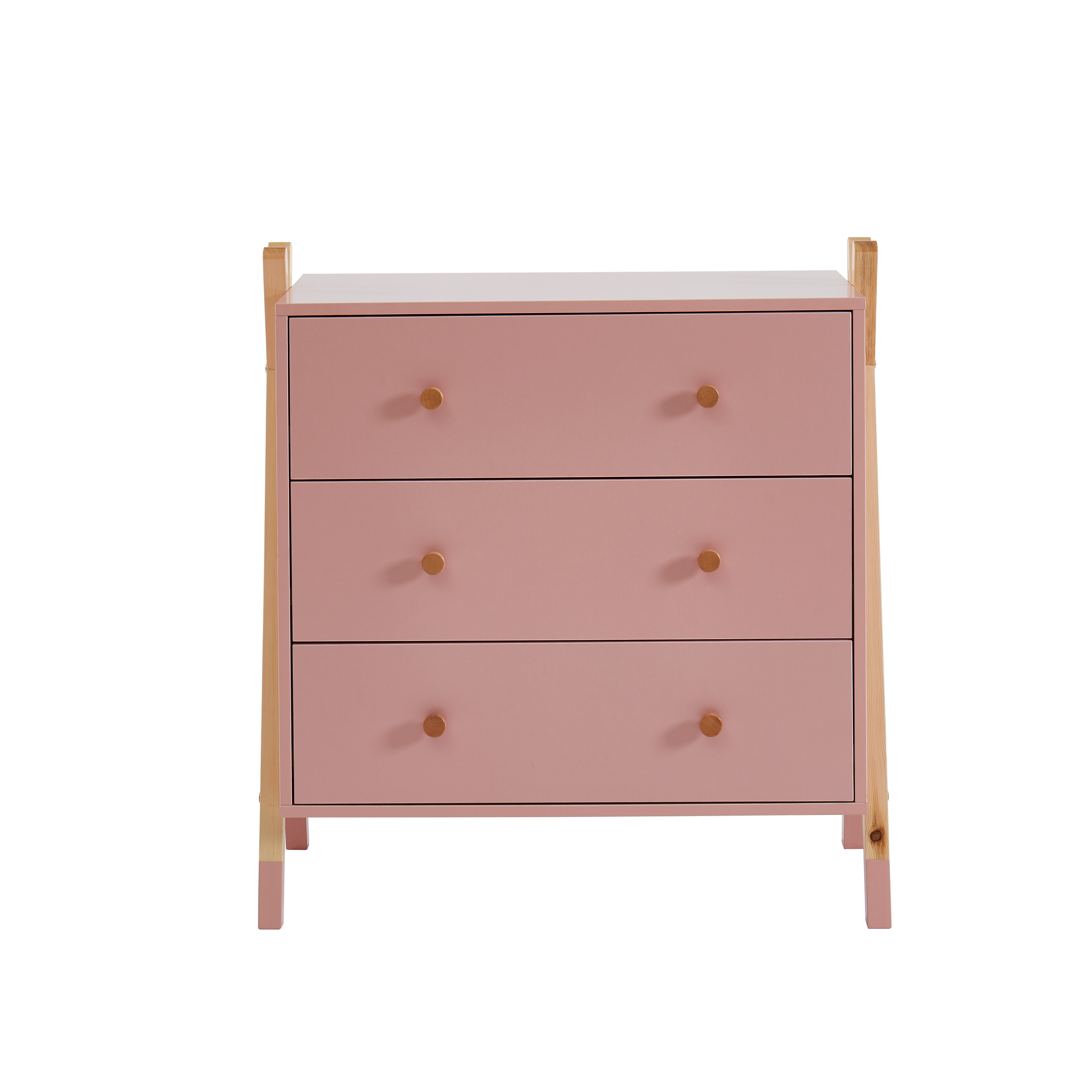 Commode rose 3 tiroirs 81cm Commode rose 3 tiroirs 81cm