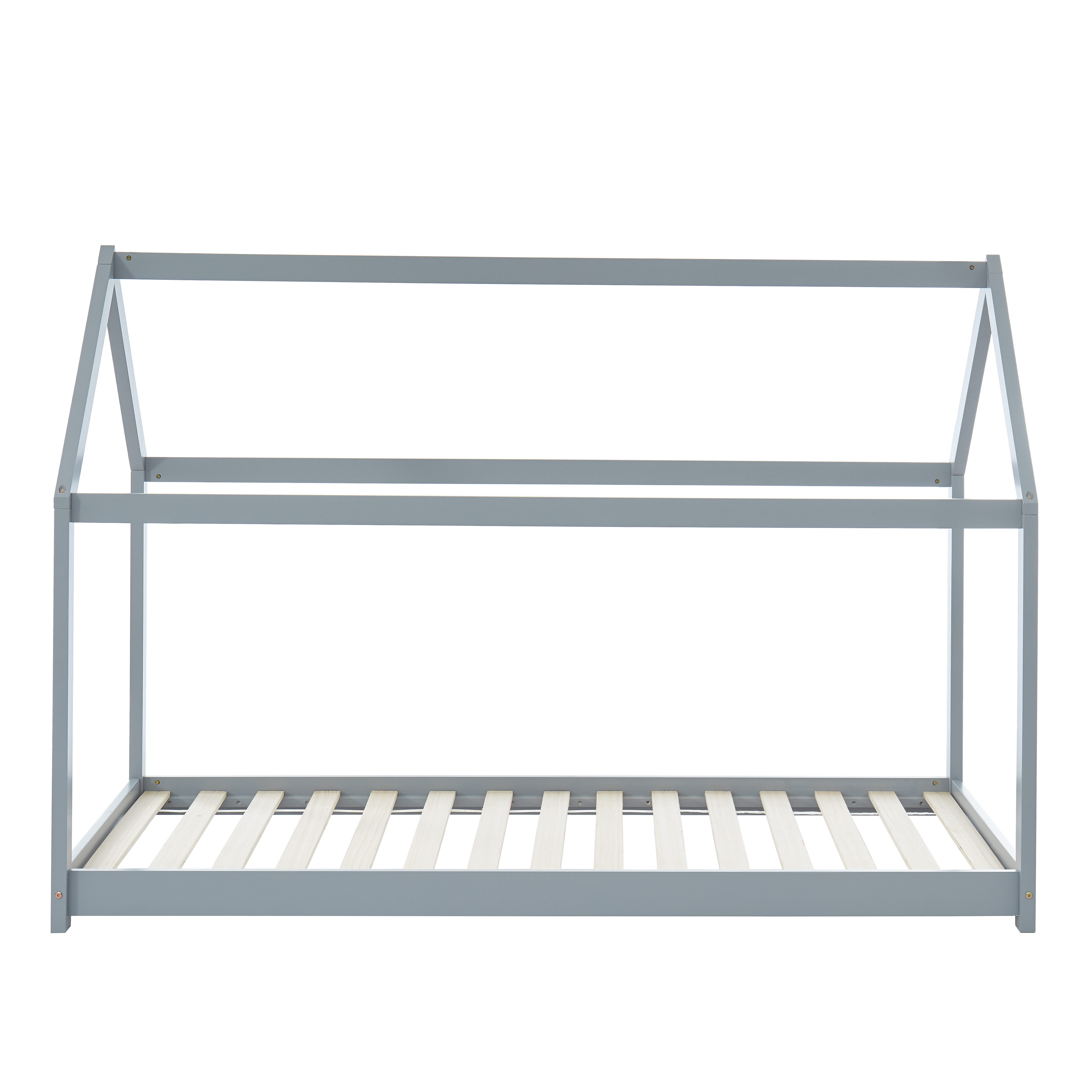 Lit enfant cabane bois massif de pin gris matelas 90x190 Lit enfant cabane bois massif de pin gris matelas 90x190