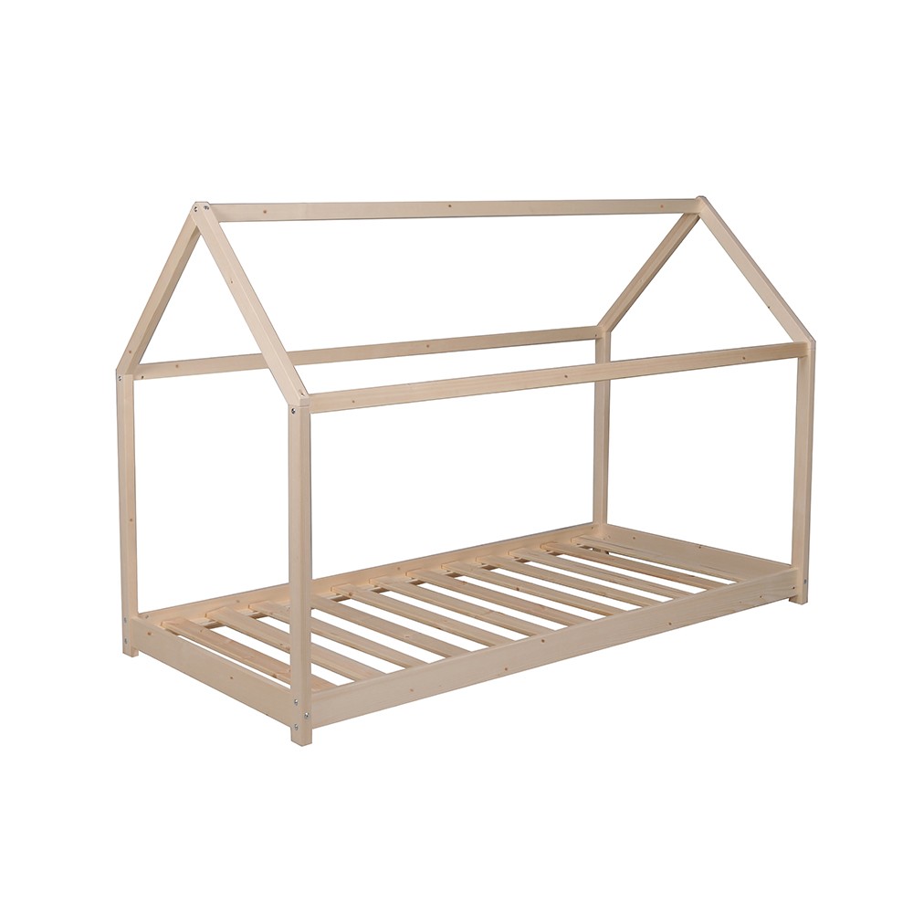 Lit cabane sommier 70x140 naturel Lit cabane sommier 70x140 naturel