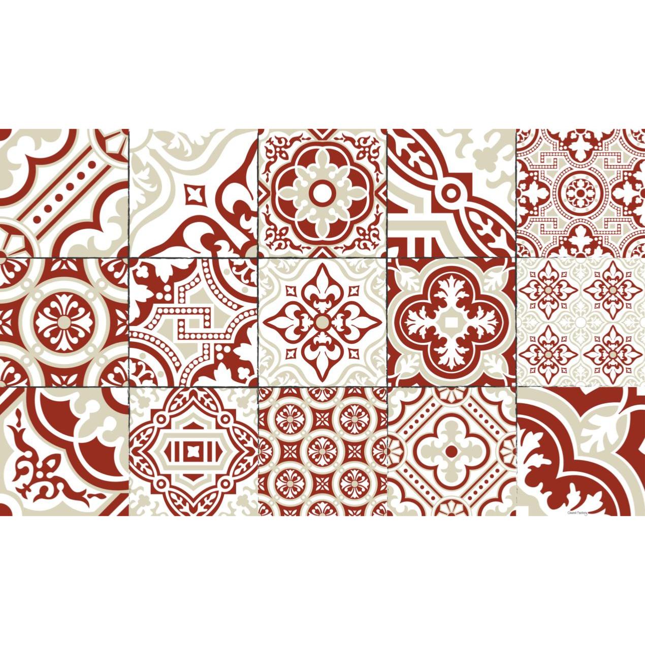 Tapis vinyle carreaux de ciment Madeleine 120x80cm Tapis vinyle carreaux de ciment Madeleine 120x80cm