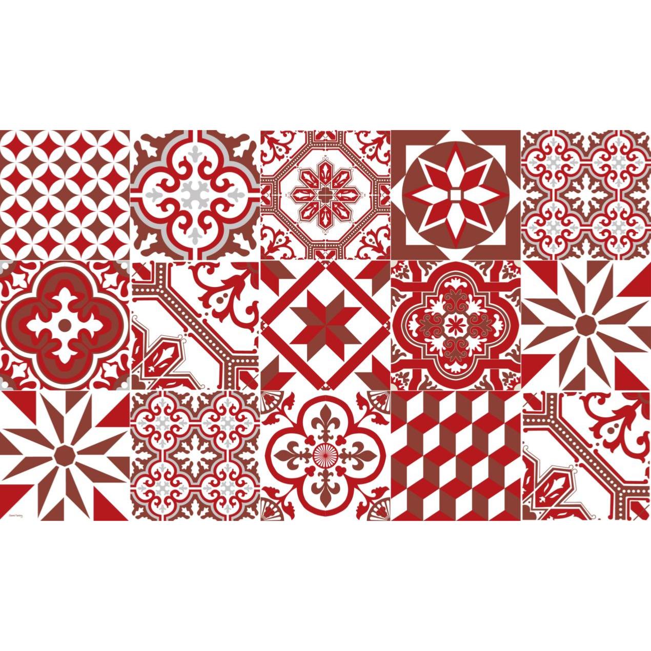 Tapis vinyle carreaux de ciment Ginette 80x60cm Tapis vinyle carreaux de ciment Ginette 80x60cm