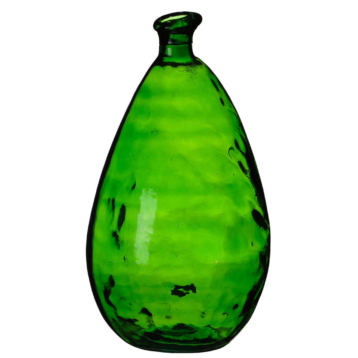Vase décoratif en verre recyclé vert - 25x25x47cm