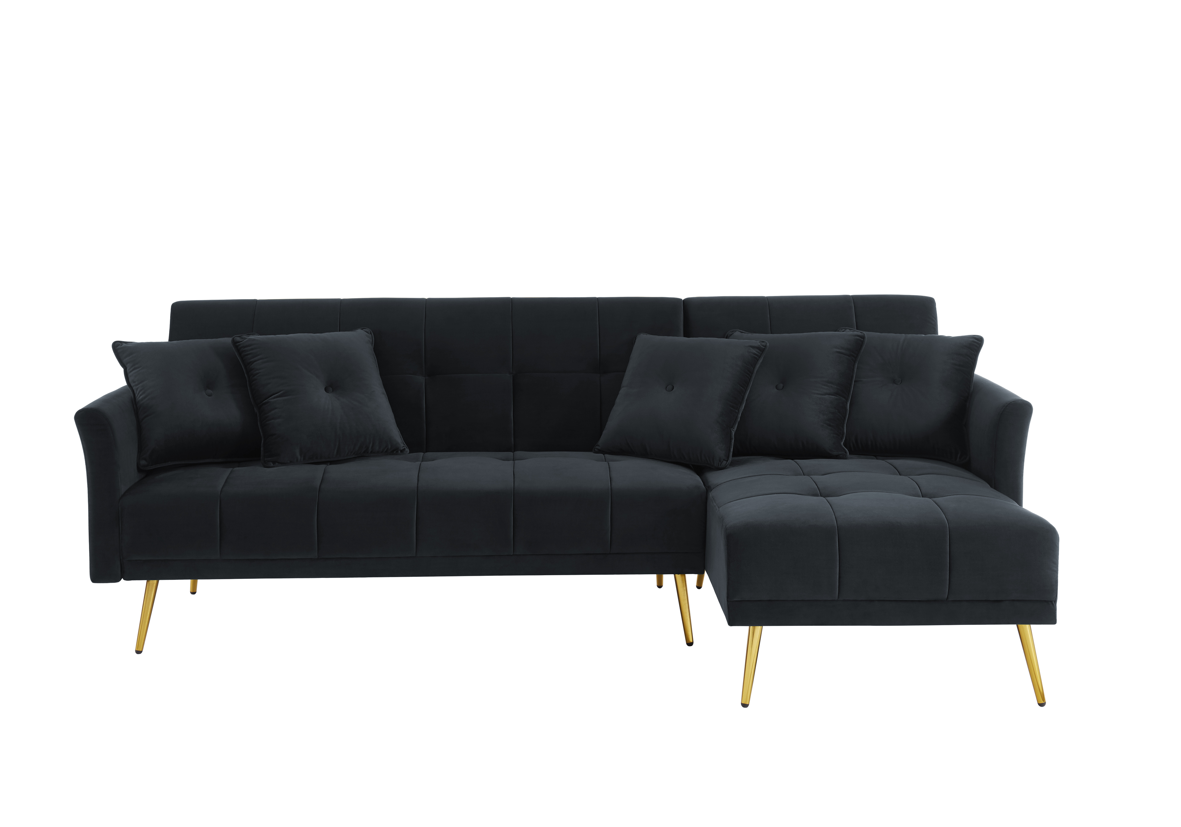 Canapé d'angle 5 places Bleu Velours Design Confort