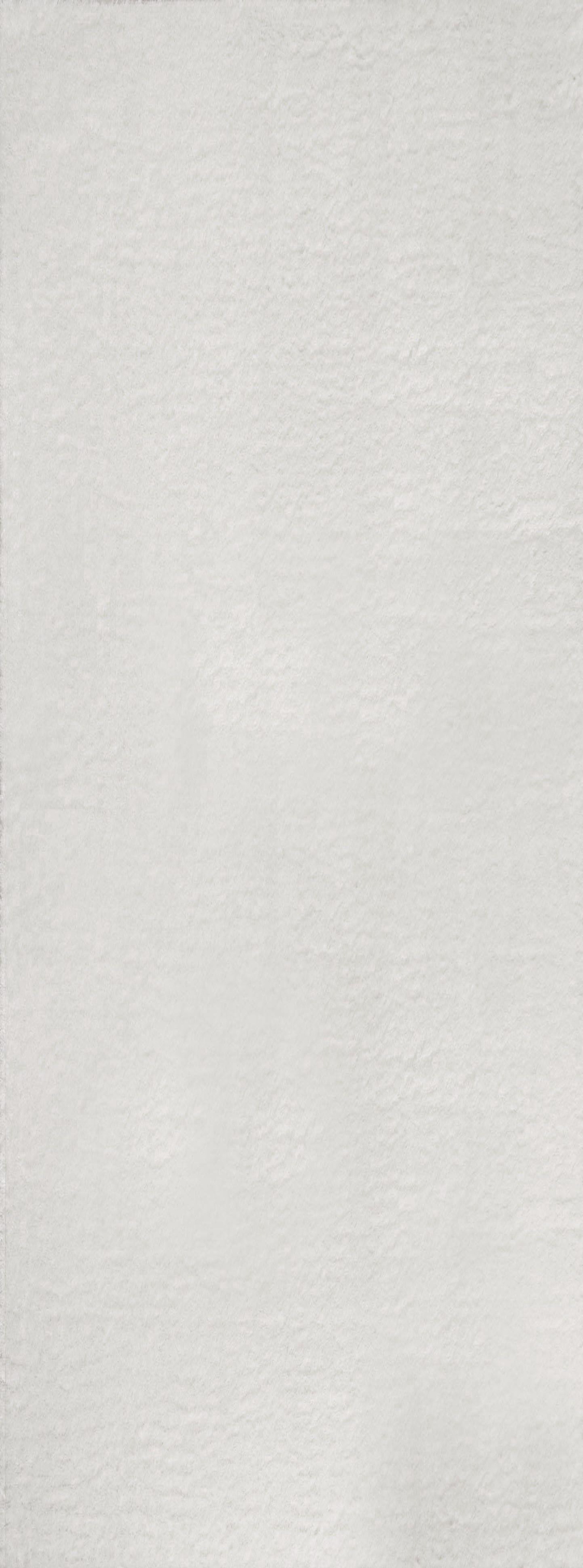 Tapis en polyester brillant motif uni blanc 80x150