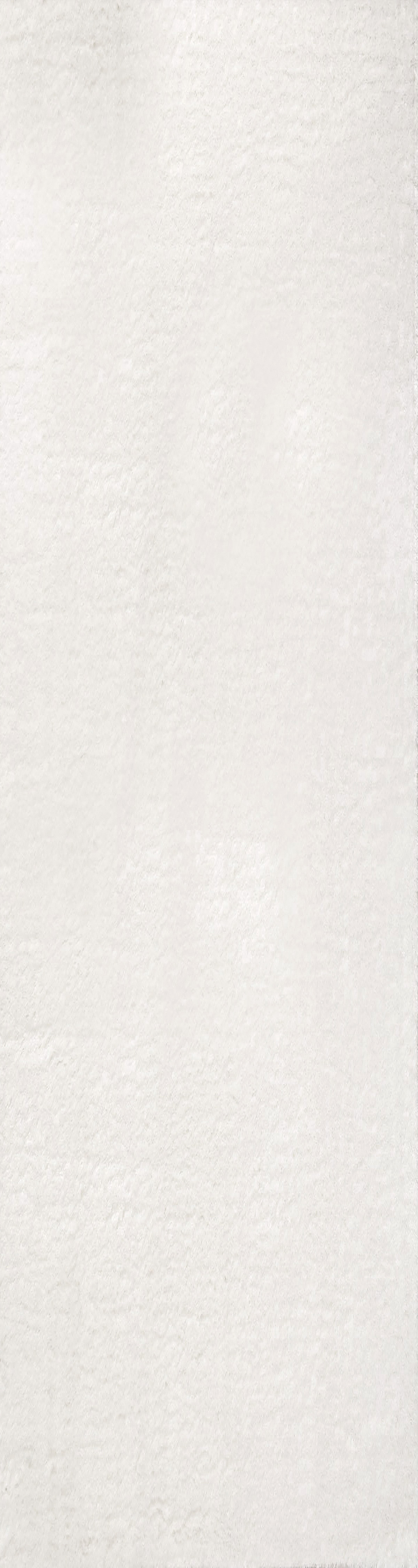 Tapis en polyester brillant motif uni blanc 80x300