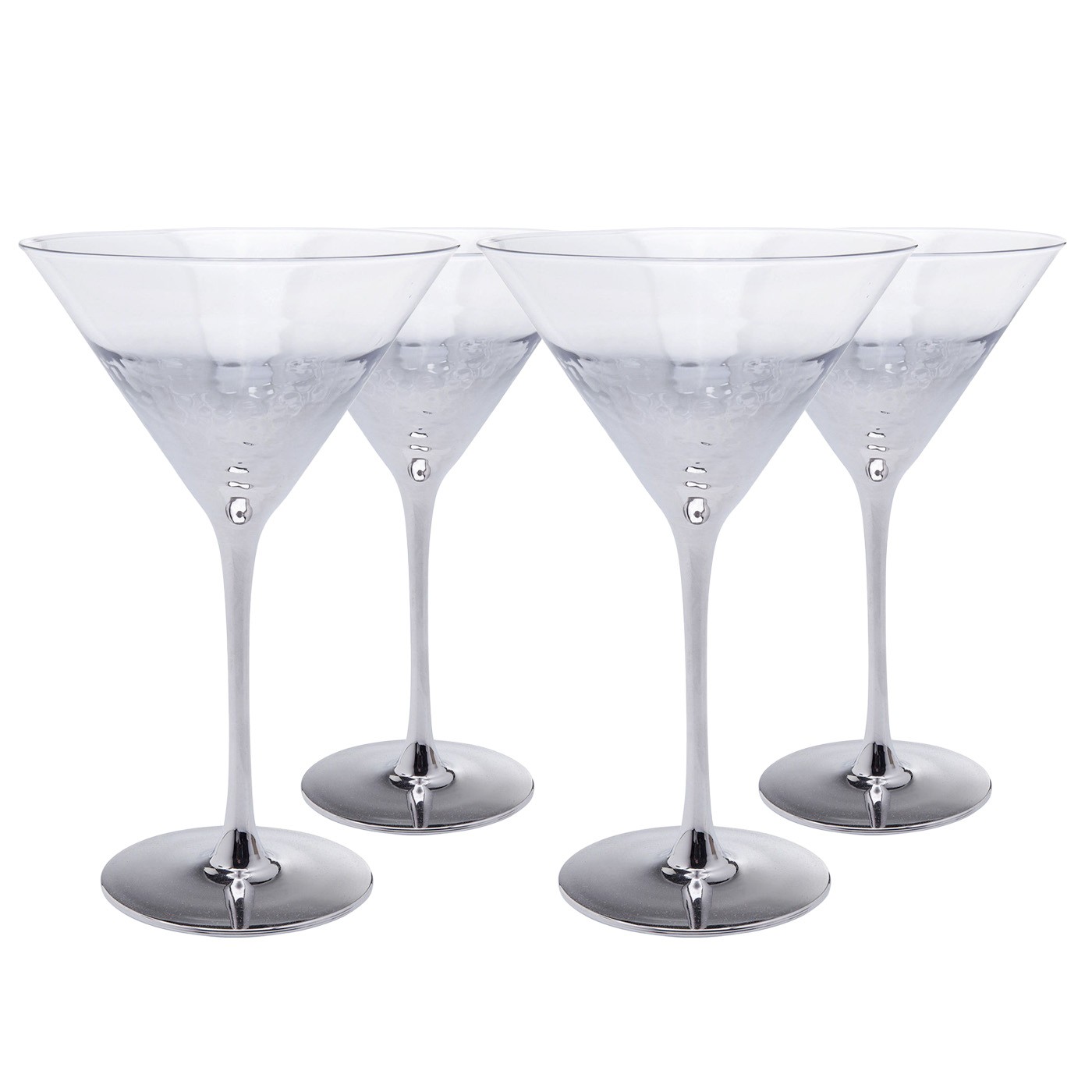 lot de 4 - verre à cocktail en verre argenté