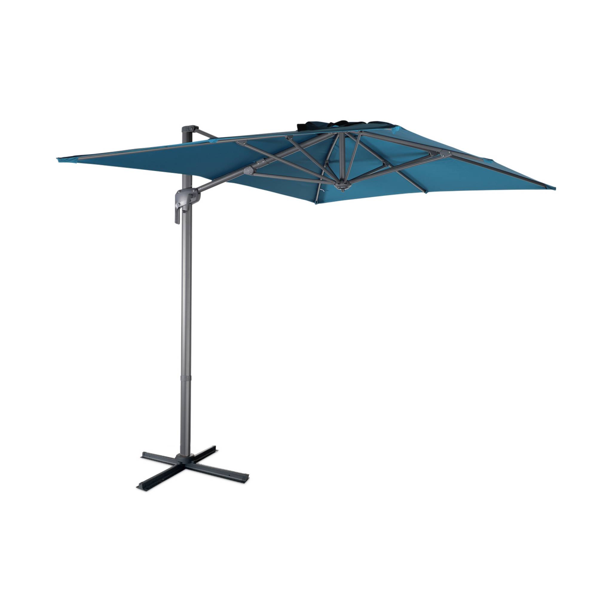 Parasol déporté rectangulaire 2x3m bleu canard