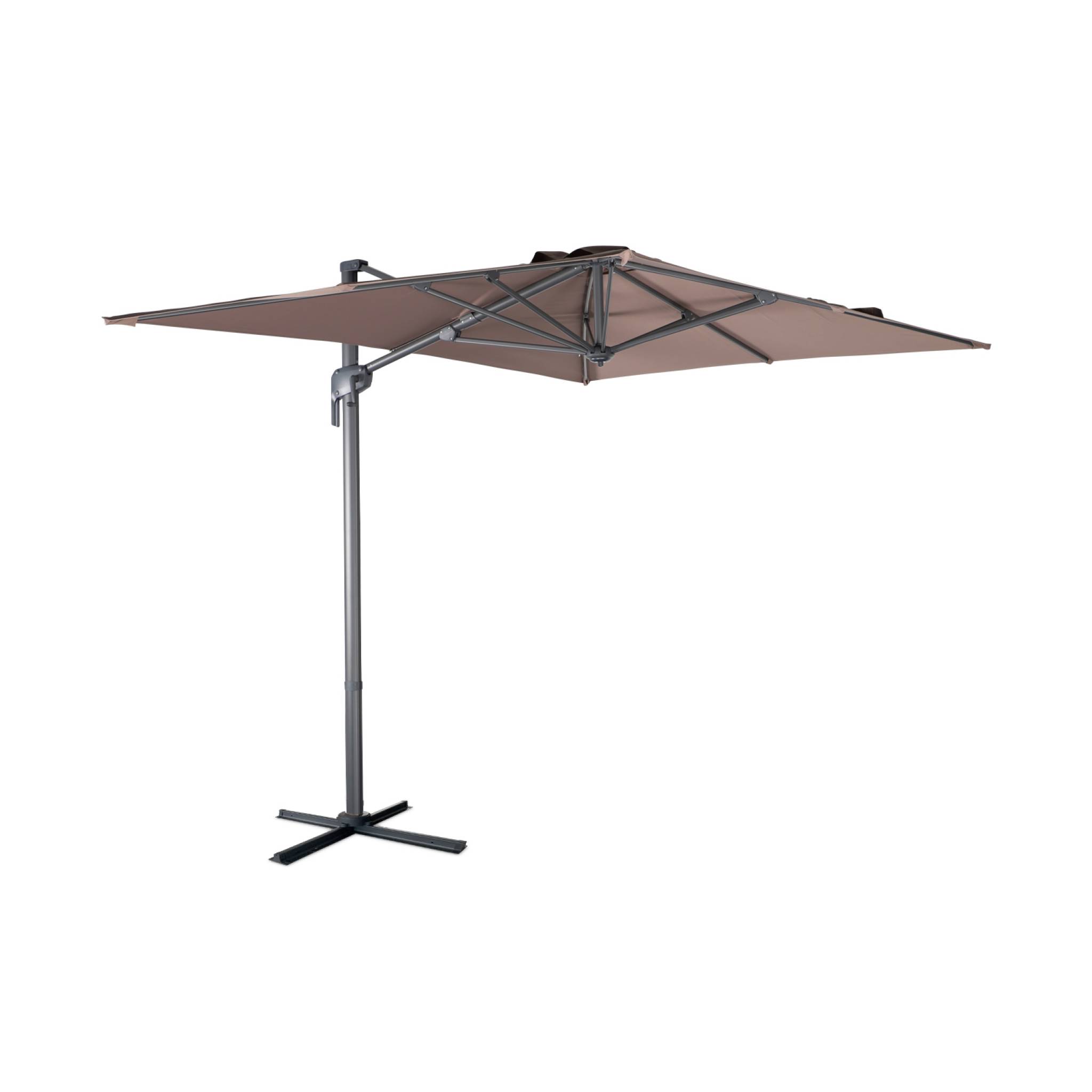 Parasol déporté rectangulaire 2x3m taupe