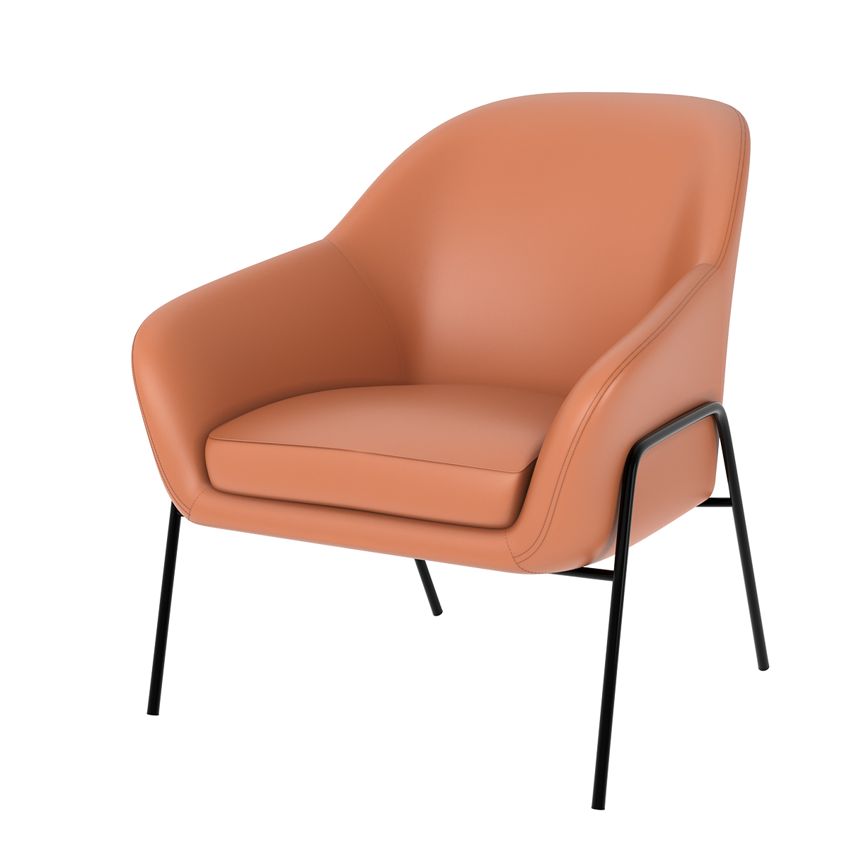 fauteuil terracotta  en cuir synthétique