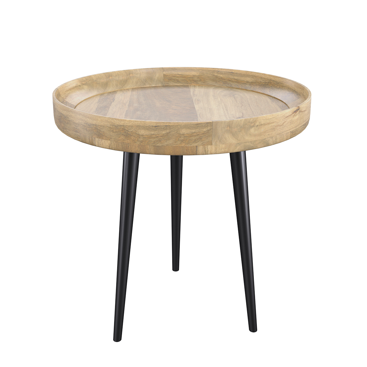 table d'appoint ronde en bois de manguier clair d40 cm
