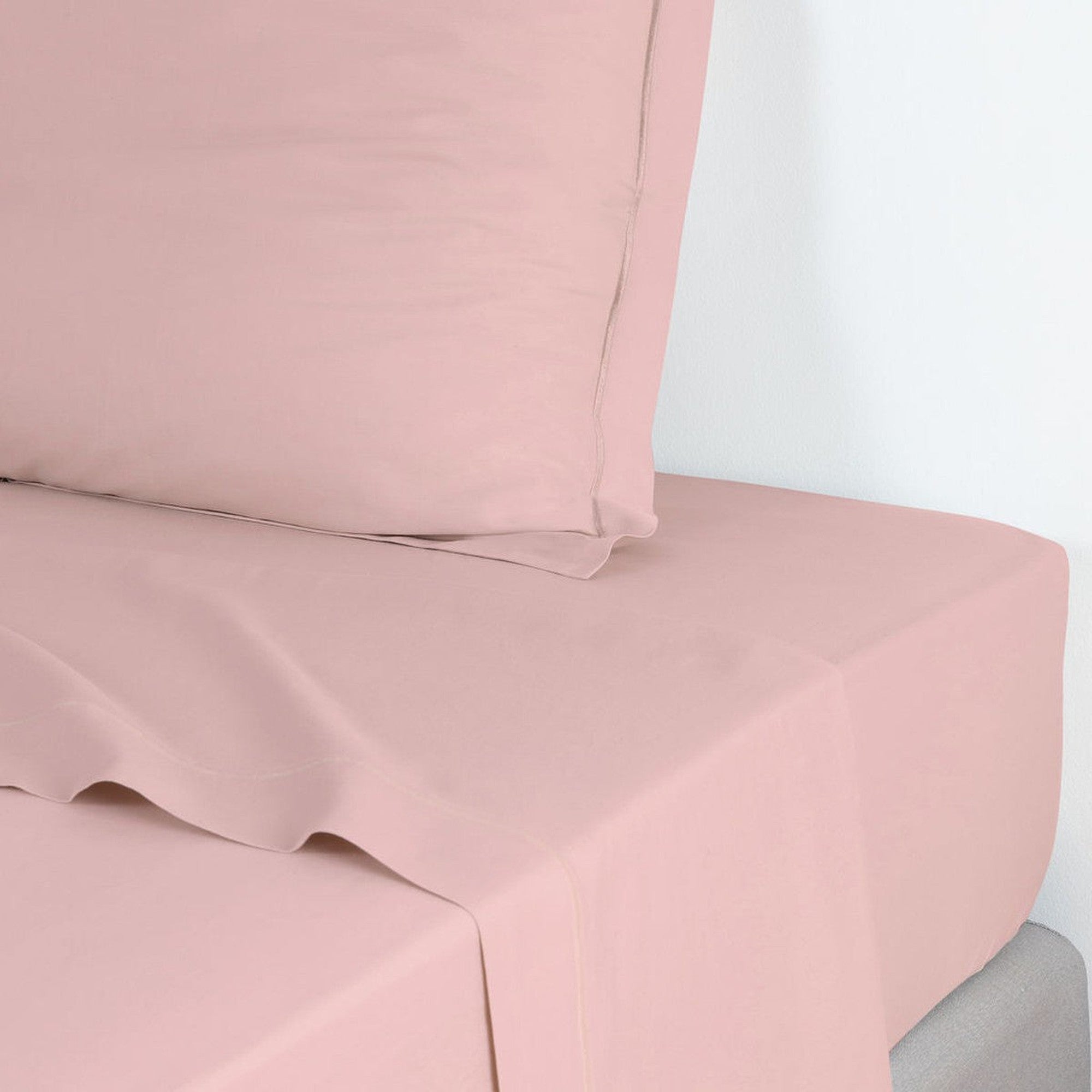 Drap plat en satin de coton 240x300 Rose Drap plat en satin de coton 240x300 Rose