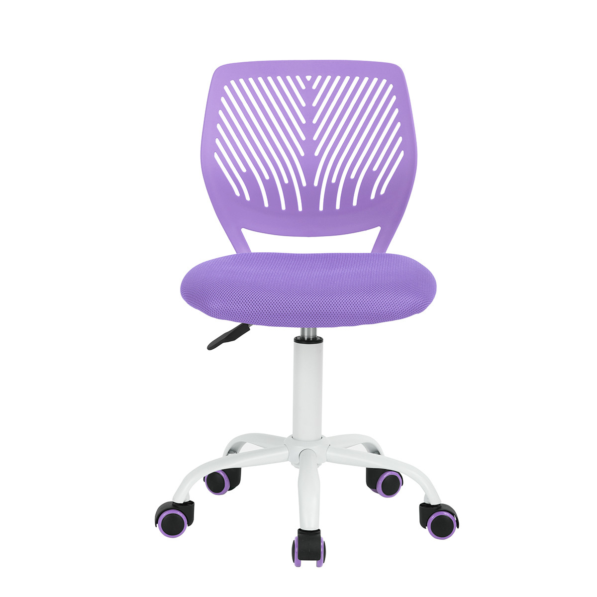 Chaise de bureau pour enfant violette à roulettes