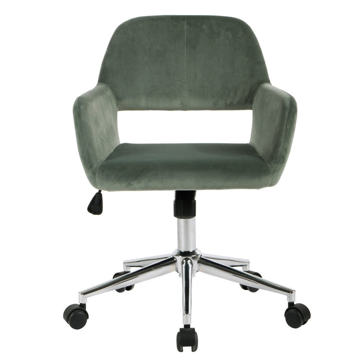 Chaise de bureau moderne en velours vert réglable et 360°