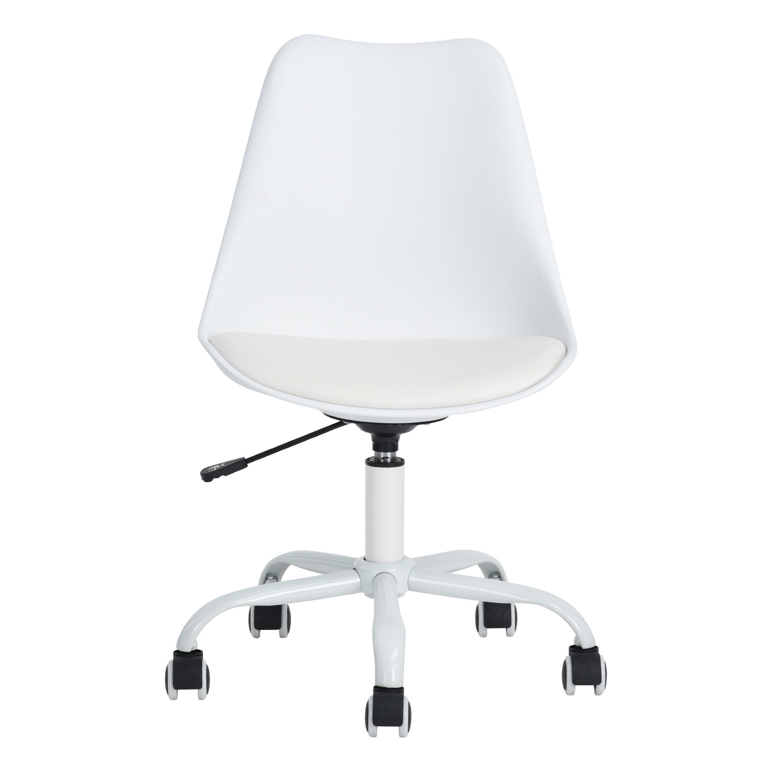 Chaise de bureau au style minimaliste blanche à roulettes Chaise de bureau au style minimaliste blanche à roulettes